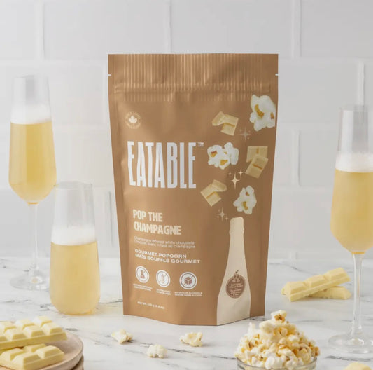 Pop the Champagne-Gourmet White Chocolate Popcorn